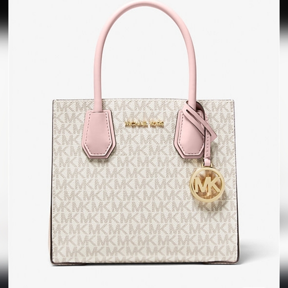 Michael Kors Handbags - NWT Michael Kors Mercer Medium Logo and Leather Accordion Crossbody